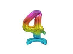 Álló fólialufi 4-es számú szivárványos léggömb - 38 cm