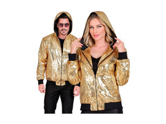 Party flitteres kabát - kapucnis bomber - arany