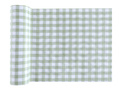 Zöld kockás asztali futó dekoráció - 26 cm x 3 m - 1 db.