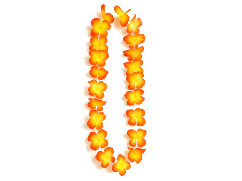 Hawaii narancssárga és sárga nyaklánc - 90 cm - 1 db.