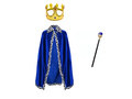 Király jelmez gyermeknek - kék - 80 cm - 1 db.