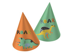 Születésnapi kupakok Dinoszauruszok - 6 db.