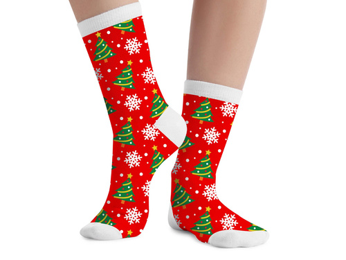 Karácsonyfa zokni felnőtteknek - 1 pár