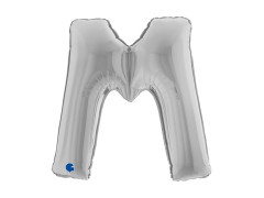 Fólia lufi M betű ezüst - 40" - 1 db.