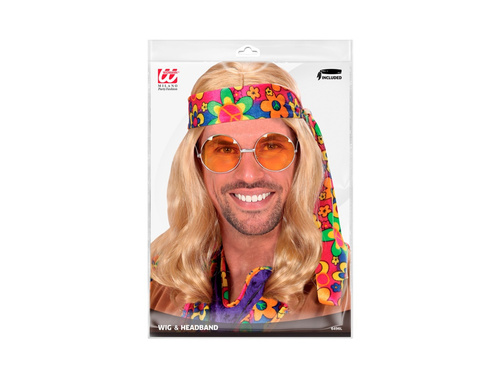 Szőke Hippie Dude paróka fejpánttal