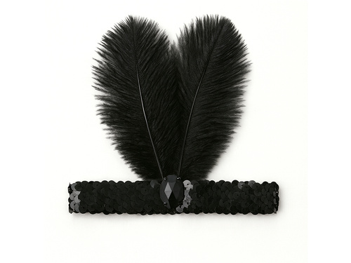 Retro tollas fejpánt fekete - 1 db.