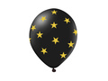 Fekete latex lufi arany csillagokkal - 30 cm - 5 db.