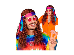 Barna hippi paróka fejpánttal