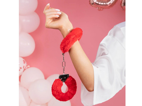 Piros bilincs szőrmével - 1 db.