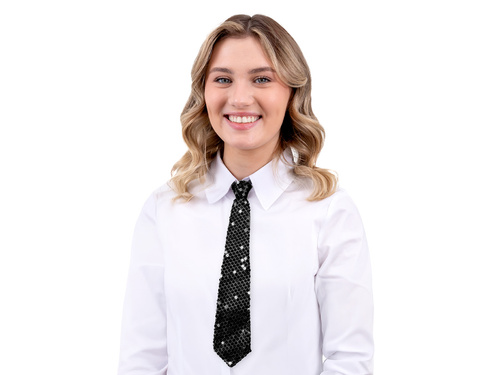 Flitteres nyakkendő - fekete - 36 cm - 1 db.