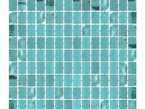 Függöny négyzetek türkiz metál - 100 x 200 cm