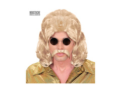 Szőke 70-es évekbeli fazet paróka bajusszal