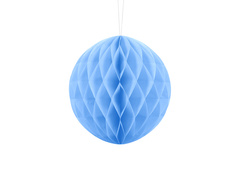 Világoskék gömb függő dekoráció - 20 cm - 1 db.