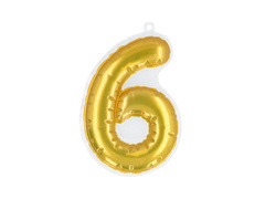 Öntapadós dekoráció hatos szám arany - 1 db.