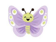 Kétoldalas dekoráció Pillangó lila - 36 x 29 cm