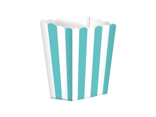 Kék-fehér csíkos popcorn dobozok - 5 db.
