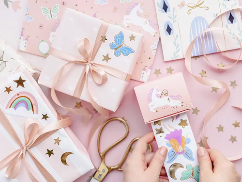 Egyszarvú és pillangó matricák - 3 buborékcsomagolás