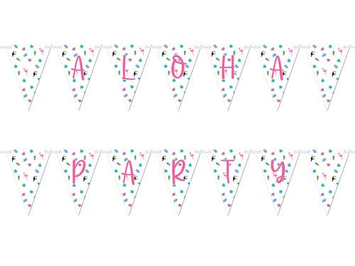 Aloha Party zászló banner - 500 cm - 14 db.