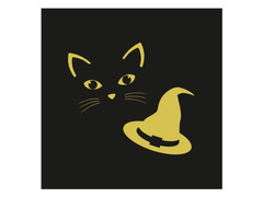 Halloween boszorkány és macska szalvéták - 33 cm - 20 db.