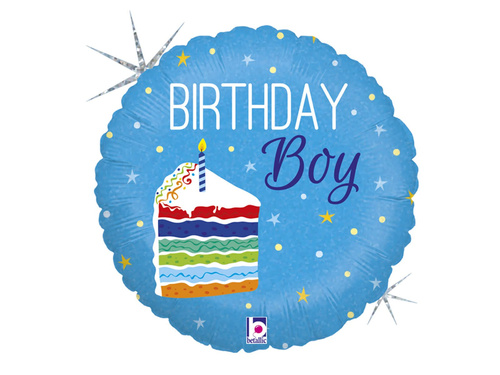 Születésnapi fiú fólialufi tortával - 46 cm - 1 db.
