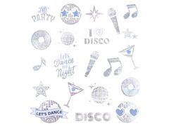 Silver Disco lemosható tetoválás - 21 db.