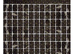 Fekete négyzet alakú függöny csillagokkal - 100 x 200 cm