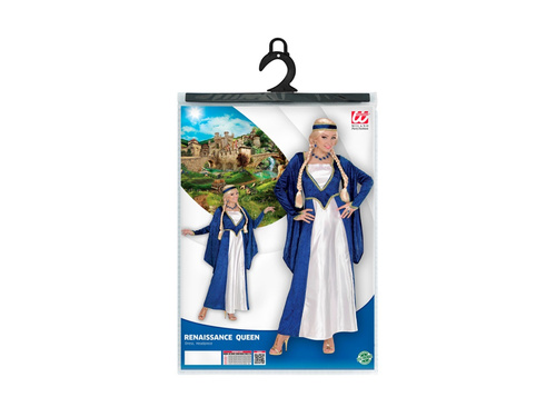 Reneszánsz királynő bársony jelmez (kék)