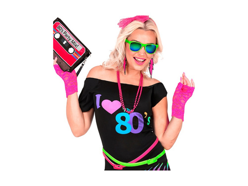 Neon rózsaszín csipkés kesztyű