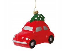Karácsonyfa gömb autó - 10 cm - 1 db.
