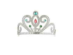 Ezüst tiara ékszerekkel