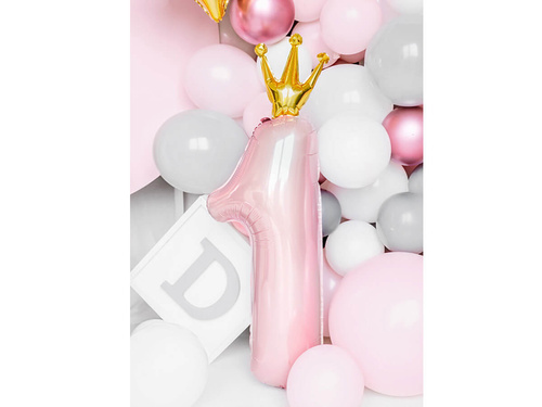 Fólia lufi 1. számú koronás rózsaszín - 90 cm - 1 db.