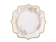 Papírtányérok barna levelekkel - 21 cm - 10 db.