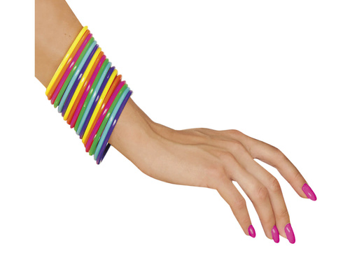 80-as évek diszkó színű karkötők - 18 db.