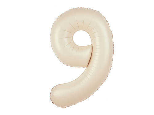 Fólialufi krémszínű lufi 9-es szám - 100 cm - 1 db.