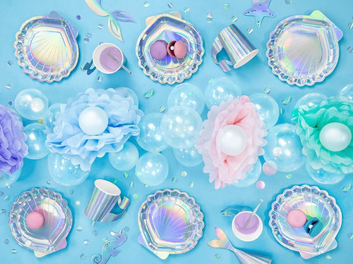 Függő pom pom virág dekoráció - világoskék - 25 cm - 1 db.