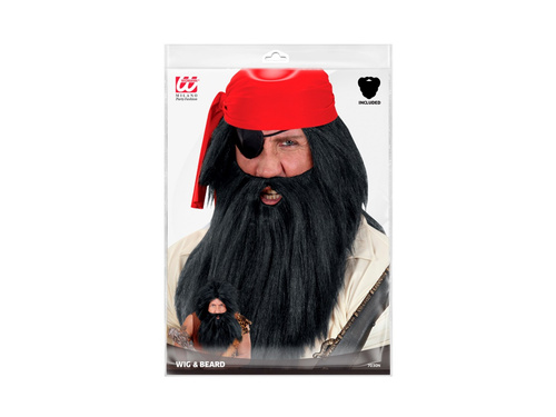 Fekete kalóz paróka szakállal