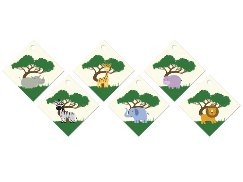 Palack medálok szalaggal Safari - 12 db.