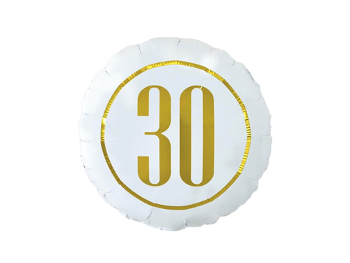 Fólialufi harmincadik születésnapra fehér - 46 cm - 1 db.