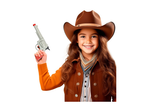 Szürke cowboy pisztoly - 23 cm
