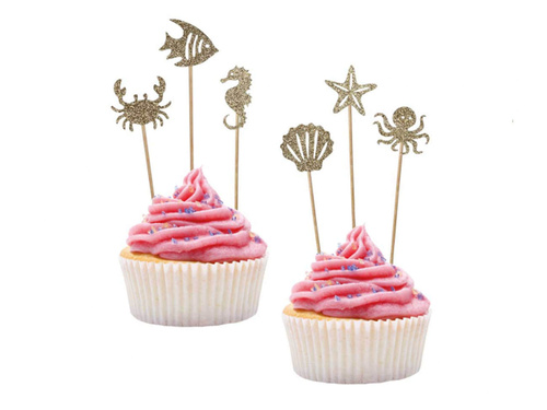 Arany csillámpiszkáló víz alatti világ - 6 db.