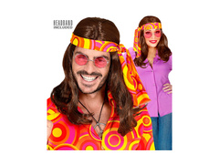 Bronz 1970-es évek Disco Fever Hippie paróka. egy zenekarral