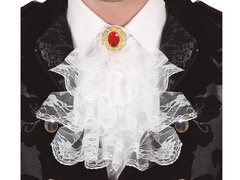 Fehér jabot brossal - 1 db.