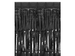 Függöny - ajtófüggöny fekete metál - 100 x 200 cm