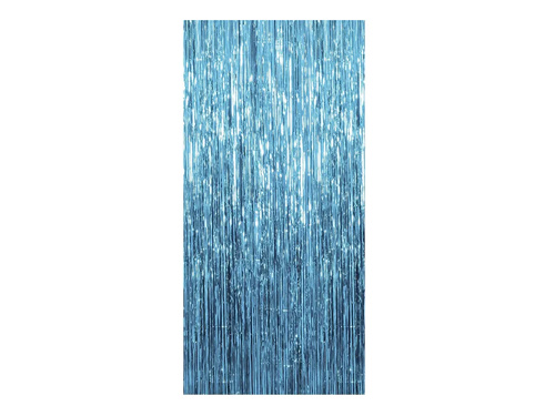 Függöny - ajtófüggöny kék metál - 100 x 200 cm