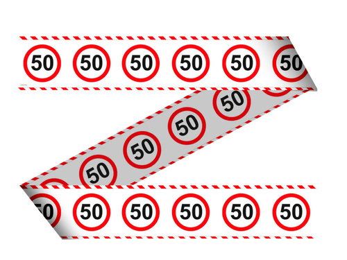 Banner szalag Tiltó tábla 50tka - 15 m - 1 db.