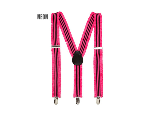 Neon rózsaszín fodros nadrágtartó