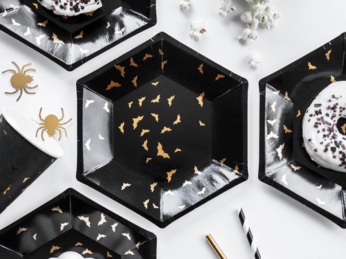 Halloween papírtányérok Trick or Treat - 20 cm - 6 db.