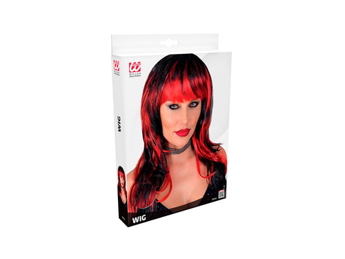 Fekete és piros Vampiress paróka