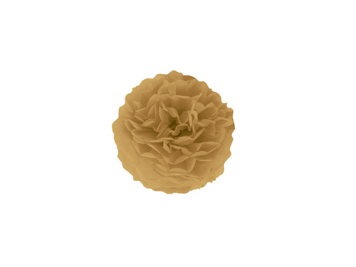 Függő pom pom virág dekoráció - aranybarna - 15 cm - 1 db.