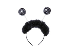Fejpánt fekete flitterekkel és szőrmével